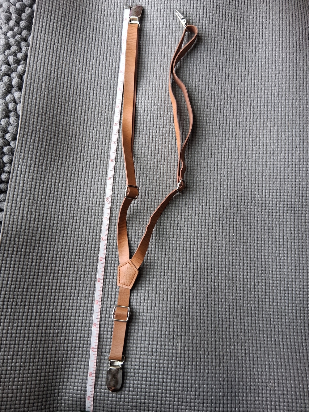 Brown Leather Adjustable Shoulder Suspenders for Kids
